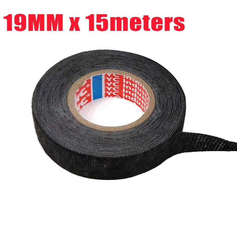 15meters New Tesa Type Coroplast Adhesive Cloth Tape For Cable Harness Wiring Loom Width 9/15/19/25/32MM Length 15M
