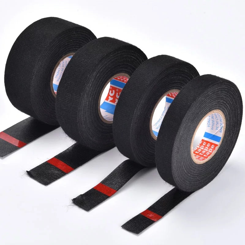 15meters New Tesa Type Coroplast Adhesive Cloth Tape For Cable Harness Wiring Loom Width 9/15/19/25/32MM Length 15M