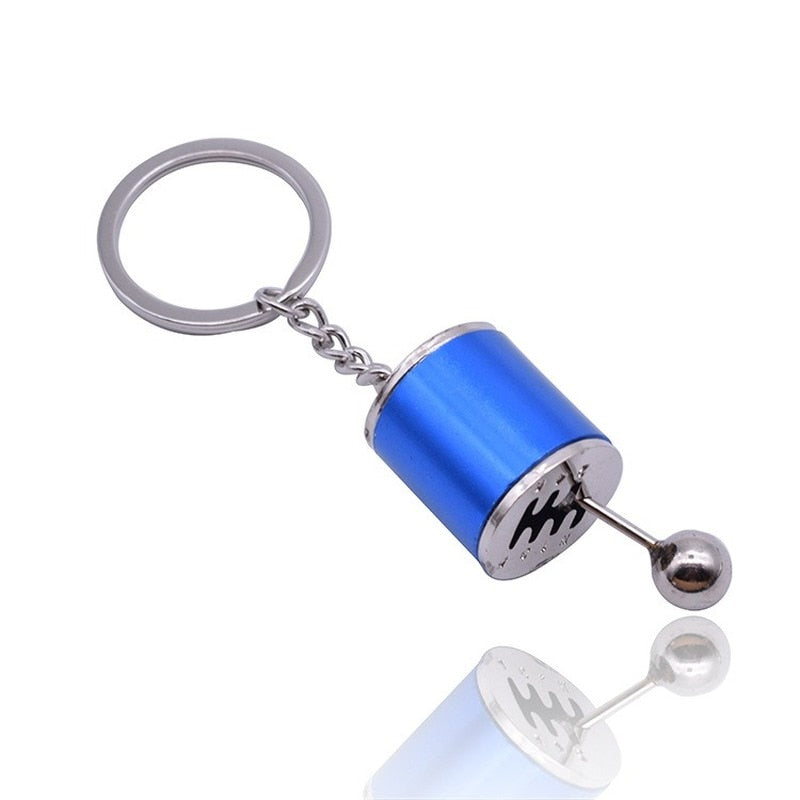 Car Speed Gearbox Gear Head Keychain Manual Transmission Lever Metal Key Ring Car Refitting Metal Pendant Creative Keychain