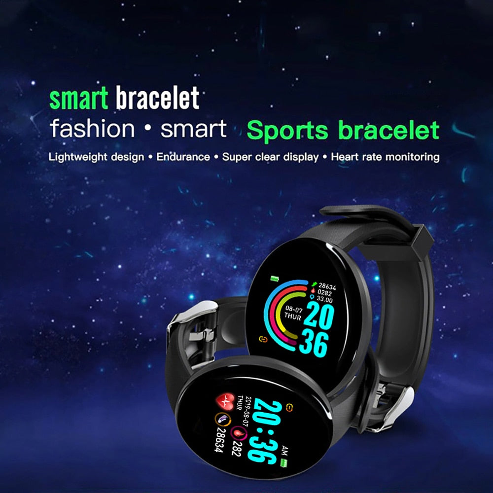 D18 smart Bracelet color round screen heart rate blood pressure sleep monitor walking exercise fitness smart Watch