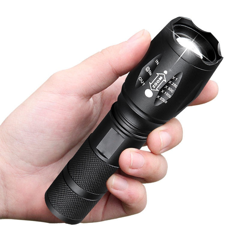Portable Powerful LED Lamp XML-T6 Flashlight Linterna Torch Uses 18650 Chargeable Battery Outdoor Camping Tactics Flash Light