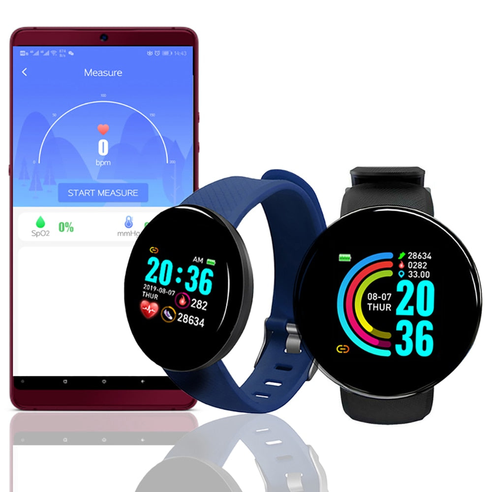 D18 smart Bracelet color round screen heart rate blood pressure sleep monitor walking exercise fitness smart Watch