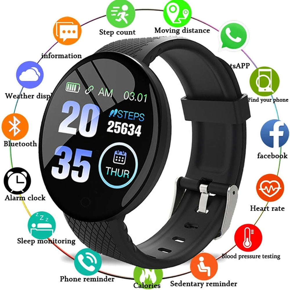 D18 smart Bracelet color round screen heart rate blood pressure sleep monitor walking exercise fitness smart Watch