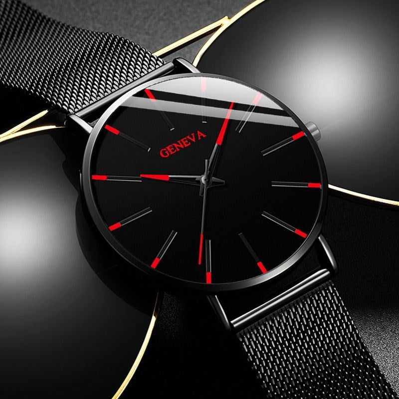 2022 Minimalist Men's Fashion Ultra Thin Watches Simple Men Business Stainless Steel Mesh Belt Quartz Watch relogio masculino