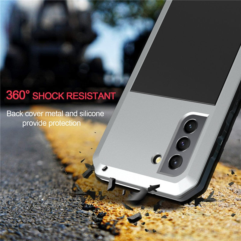 Armor Heavy Duty Protection Case for Samsung Galaxy S22 S21 S20 S10 S9 S8 S7 edge Note 8 9 10 Plus 20 Ultra 360 Metal Tank Cover