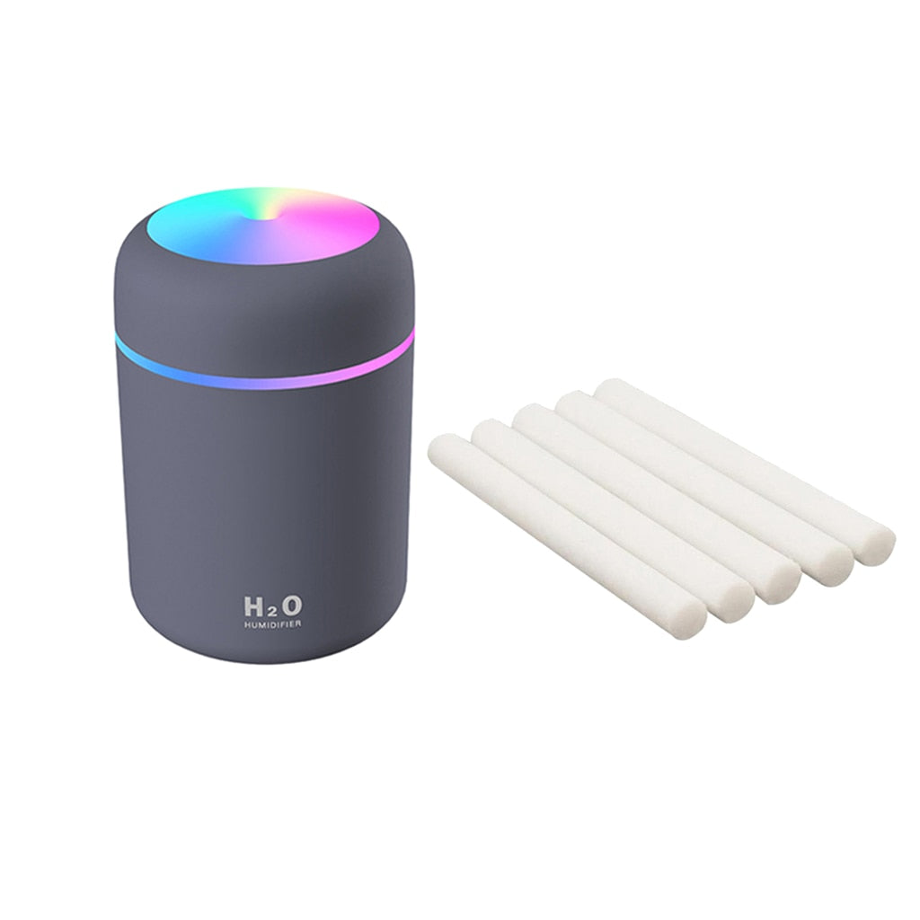 300ml Mini Air Humidifier Ultrasonic Aroma Essential Oil Diffuser Auto Shut-off USB Mist Sprayer Home Car Air Humidifier Light