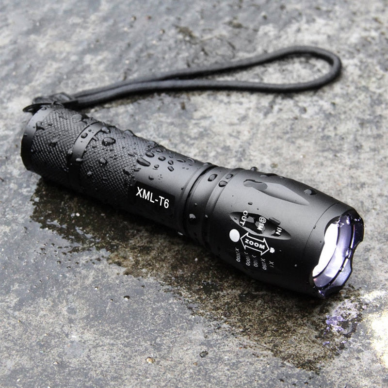 Portable Powerful LED Lamp XML-T6  Flashlight Linterna Torch Uses 18650 Chargeable Battery Outdoor Camping Tactics Flash Light